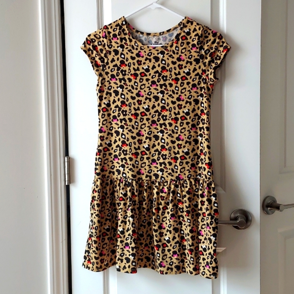 Disney Minnie Mouse short sleeve dress large leopard